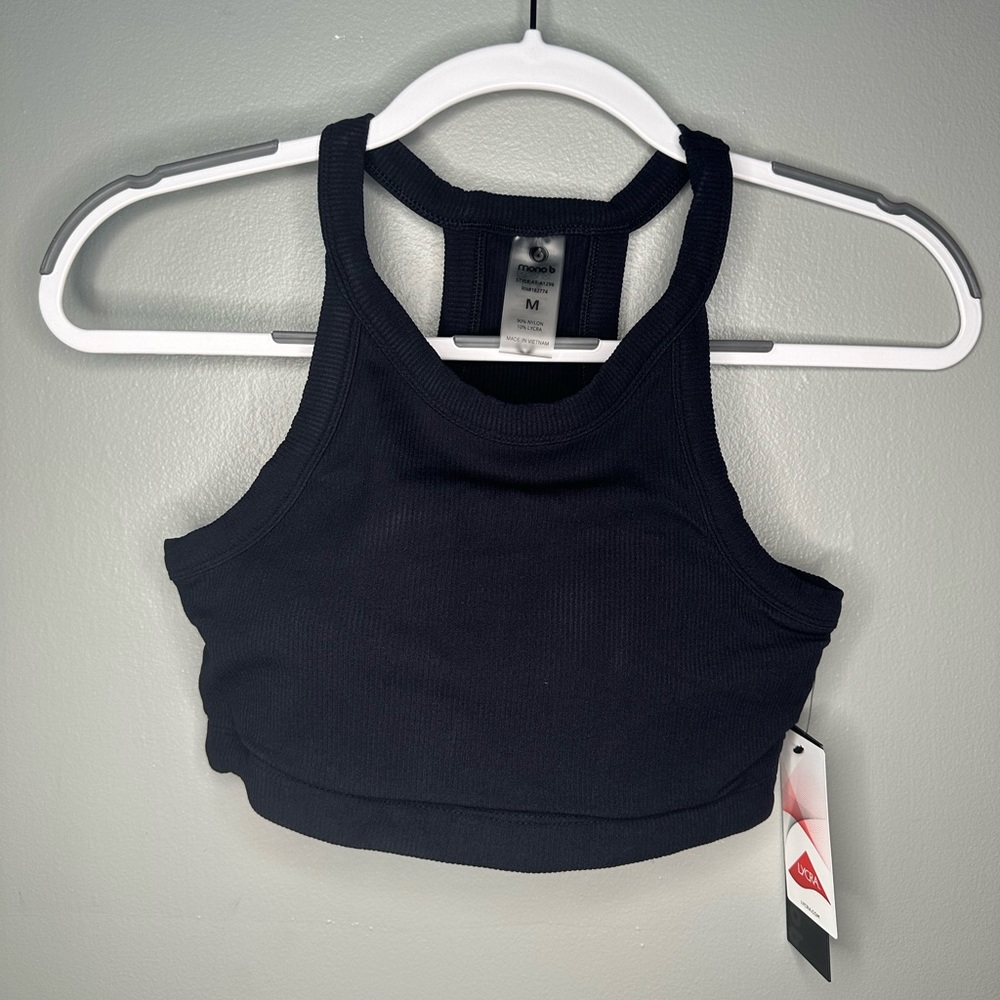 Mono B Ribbed Racerback Crop Top Sz S-L